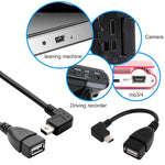 Dây cáp adapter Mini USB đực 90 độ sang USB 2.0 AF có chức năng OTG, Chiều dài: 13cm, Mini USB góc phải, 13cm
