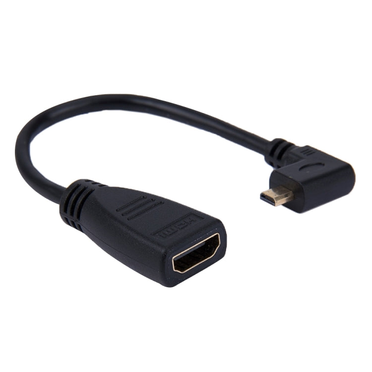 Cáp chuyển đổi Micro HDMI đực góc 90 độ hướng phải sang HDMI cái, góc vuông, chiều dài: 17cm