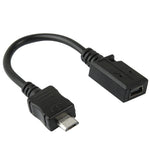Cáp chuyển đổi Mini USB cái sang Micro USB đực, chiều dài: 13cm