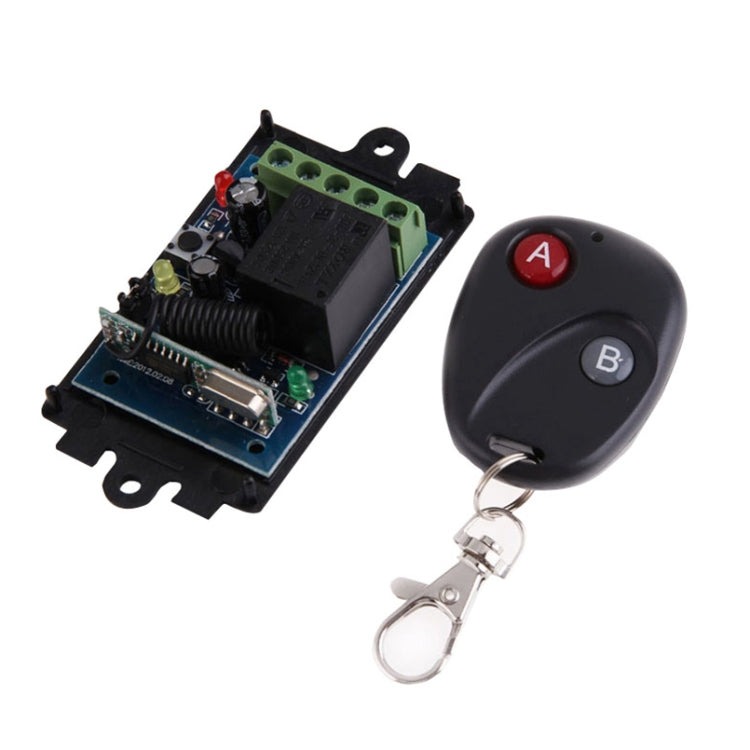 Bộ thu công tắc điều khiển từ xa RF không dây 12V DC 1 kênh học mã + bộ phát điều khiển từ xa 2 nút