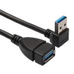 Cáp nối dài USB 3.0 góc 90 độ đực sang cái, dài 15cm, góc xuống AM sang AF, dài 15cm
