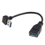 Cáp nối dài USB 3.0 góc 90 độ đực sang cái, dài 15cm, góc xuống AM sang AF, dài 15cm