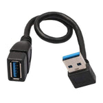 Cáp nối dài USB 3.0 góc 90 độ đực sang cái, dài 15cm, góc xuống AM sang AF, dài 15cm