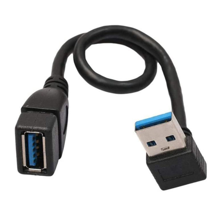 Cáp nối dài USB 3.0 góc 90 độ đực sang cái, dài 15cm, góc xuống AM sang AF, dài 15cm