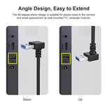 Cáp nối dài USB 3.0 góc 90 độ đực sang cái, dài 15cm, góc xuống AM sang AF, dài 15cm