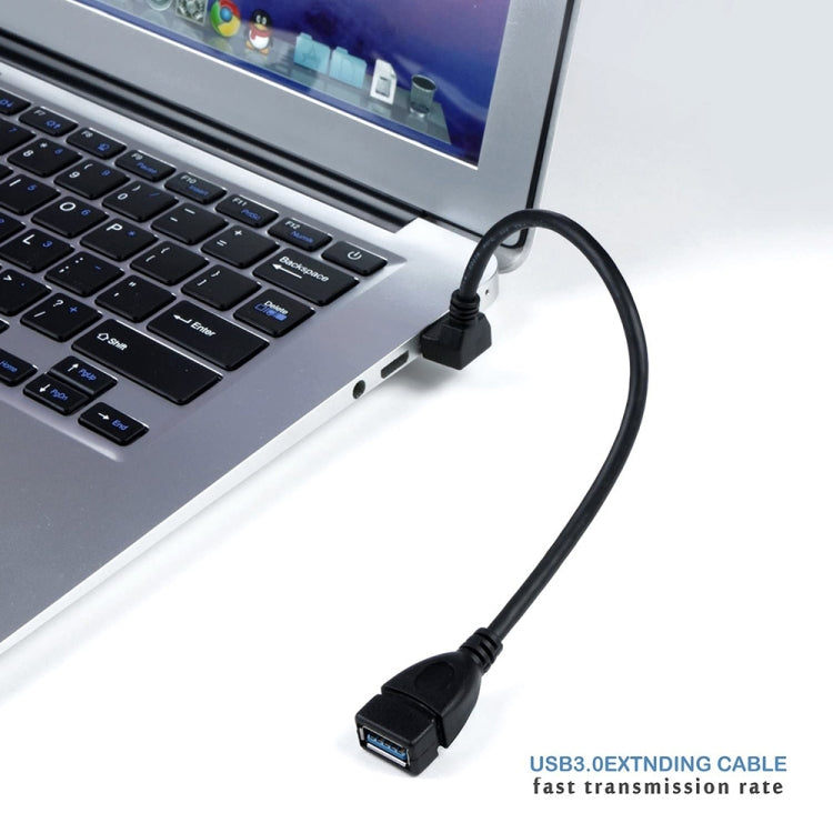Cáp nối dài USB 3.0 góc 90 độ đực sang cái, dài 15cm, góc xuống AM sang AF, dài 15cm