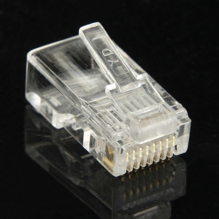 100 cái / gói Đầu nối RJ45 Modular, Vàng: 3u, Vàng: 3u