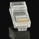 100 cái / gói Đầu nối RJ45 Modular, Vàng: 3u, Vàng: 3u