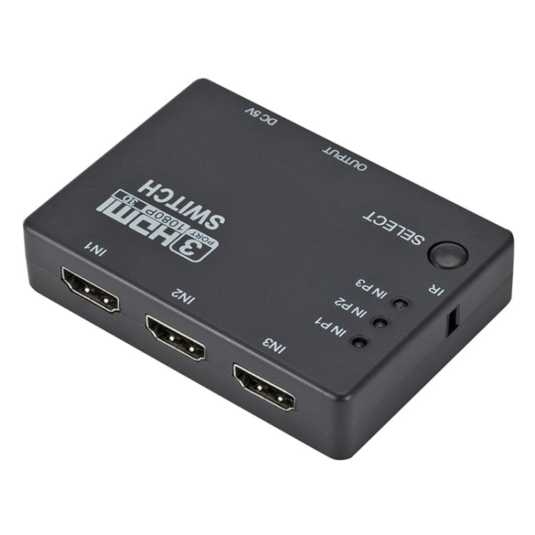 Bộ chuyển mạch HDMI 3x1 Full HD 1080P 3D với điều khiển từ xa hồng ngoại, có điều khiển từ xa hồng ngoại