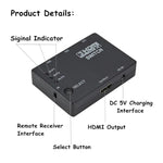 Bộ chuyển mạch HDMI 3x1 Full HD 1080P 3D với điều khiển từ xa hồng ngoại, có điều khiển từ xa hồng ngoại