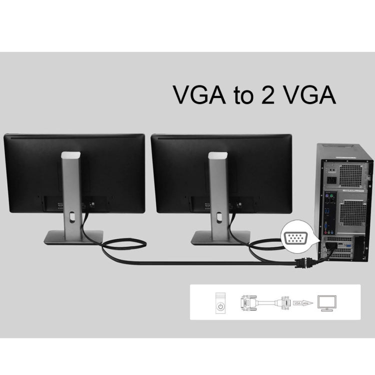 Cáp chia VGA 30cm đầu đực sang 2 đầu cái, VGA đầu đực