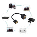 Cáp chia VGA 30cm đầu đực sang 2 đầu cái, VGA đầu đực