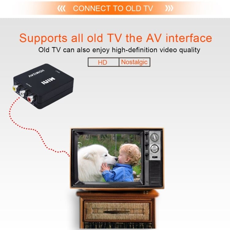 Bộ chuyển đổi video Mini HD VK-126 HDMI sang AV/CVBS, HDMI sang AV/CVBS