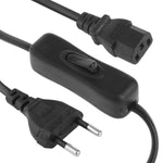 Dây nguồn AC kiểu 3 chấu với công tắc 304, chiều dài: 1.2m, phích cắm EU với công tắc 304, 1.2m, phích cắm Mỹ với công tắc 304, 1.2m