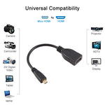 Cáp chuyển đổi Micro HDMI đầu đực sang HDMI đầu cái dài 17cm