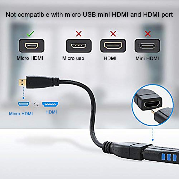 Cáp chuyển đổi Micro HDMI đầu đực sang HDMI đầu cái dài 17cm