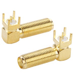 10 cái đầu nối SMA cái mạ vàng góc phải 90 độ gắn bảng mạch PCB 4.0mm, SMA cái góc phải