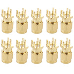 10 cái đầu nối SMA đực mạ vàng gắn cạnh PCB hàn, kích thước 0.62 inch, bộ chuyển đổi RF, đầu nối SMA đực
