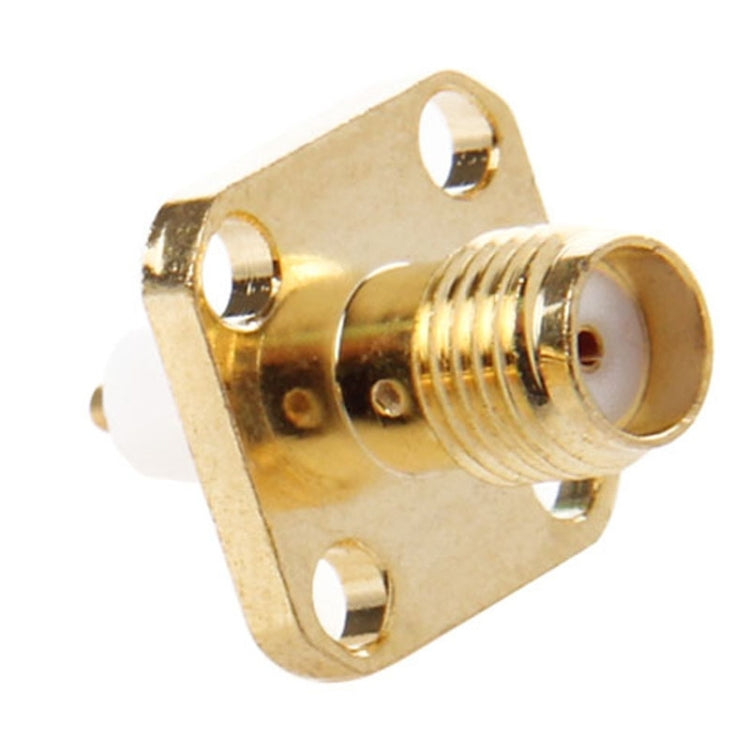 10 cái đầu nối SMA cái mạ vàng 4 lỗ gắn bảng điều khiển, bộ chuyển đổi cách điện mở rộng, SMA cái 4 lỗ