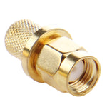 10 cái đầu nối SMA đực mạ vàng cắm ép cho cáp RG58 / RG142 / LMR195, đầu nối SMA đực