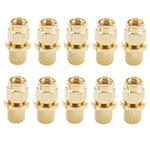 10 cái đầu nối SMA đực mạ vàng cắm ép cho cáp RG58 / RG142 / LMR195, đầu nối SMA đực