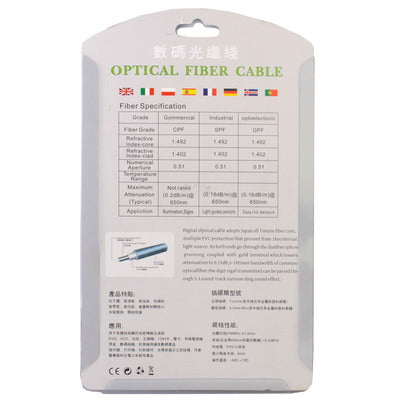Cáp quang âm thanh kỹ thuật số Toslink, đường kính ngoài: 4.0mm (mạ vàng), dài 1.5m