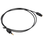 Cáp âm thanh quang học kỹ thuật số TOSLink đầu đực sang 3.5mm đầu đực, dài 0.8m, đường kính ngoài: 2.2mm