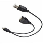 Cáp chuyển đổi Micro USB sang USB 2.0 đầu đực & USB 2.0 cái host OTG, dài khoảng 30cm, Micro USB sang USB 2.0 AM+AF