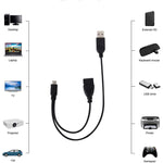 Cáp chuyển đổi Micro USB sang USB 2.0 đầu đực & USB 2.0 cái host OTG, dài khoảng 30cm, Micro USB sang USB 2.0 AM+AF