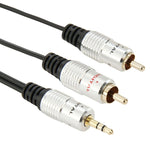 Cáp âm thanh 3.5mm stereo sang 2 đầu RCA đực, chiều dài 3m, 2 đầu RCA, dài 3m