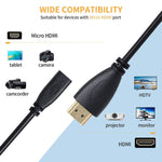 Cáp chuyển đổi HDMI đực 20cm sang Micro HDMI cái, HDMI sang Micro HDMI