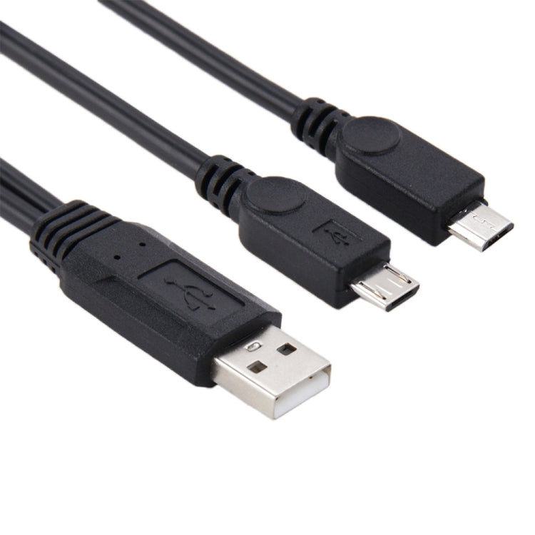 Cáp USB 2.0 đực sang 2 Micro USB đực, chiều dài khoảng 30cm, USB 2.0 AM sang 2 Micro USB