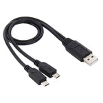 Cáp USB 2.0 đực sang 2 Micro USB đực, chiều dài khoảng 30cm, USB 2.0 AM sang 2 Micro USB