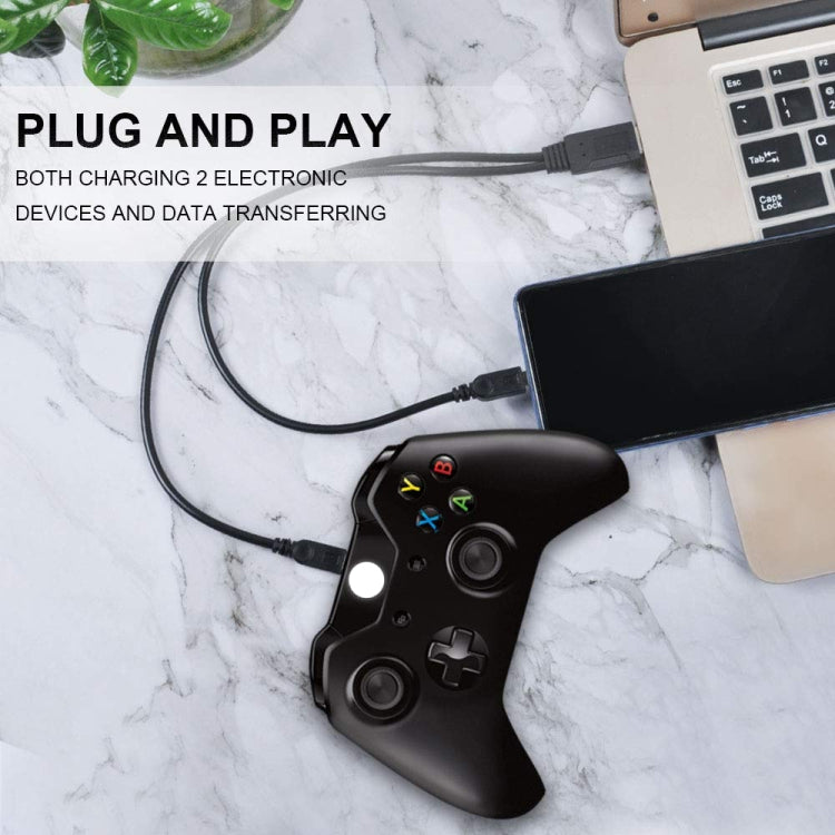 Cáp USB 2.0 đực sang 2 Micro USB đực, chiều dài khoảng 30cm, USB 2.0 AM sang 2 Micro USB
