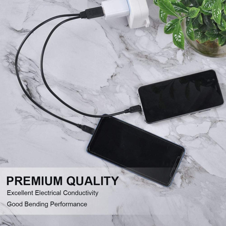 Cáp USB 2.0 đực sang 2 Micro USB đực, chiều dài khoảng 30cm, USB 2.0 AM sang 2 Micro USB