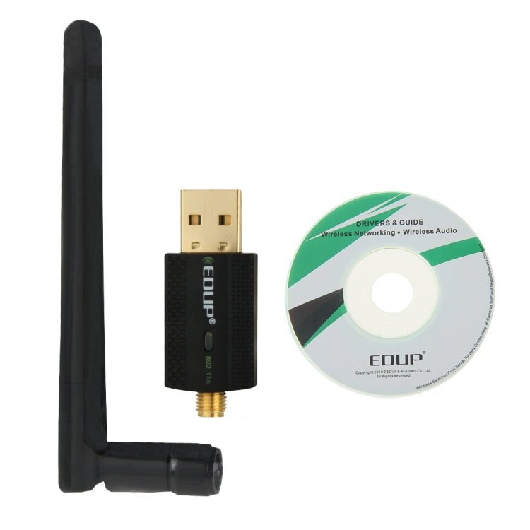 Bộ thu sóng Wifi USB mini EDUP EP-N1581 802.11n/g/b 300Mbps 2.4GHz, ăng-ten ngoài, EP-N1581