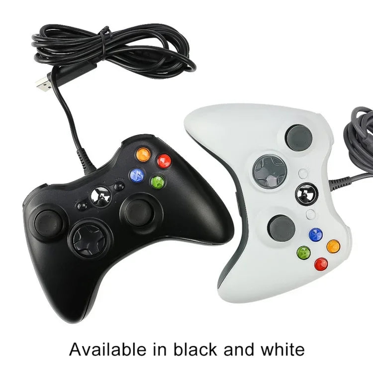 Tay Cầm Gamepad Có Dây USB 2.0 Cho XBOX360, Cắm Và Chơi, Chiều Dài Cáp: 2.5m, Dùng cho XBOX360, Dùng cho XBOX360 (Màu Đen)