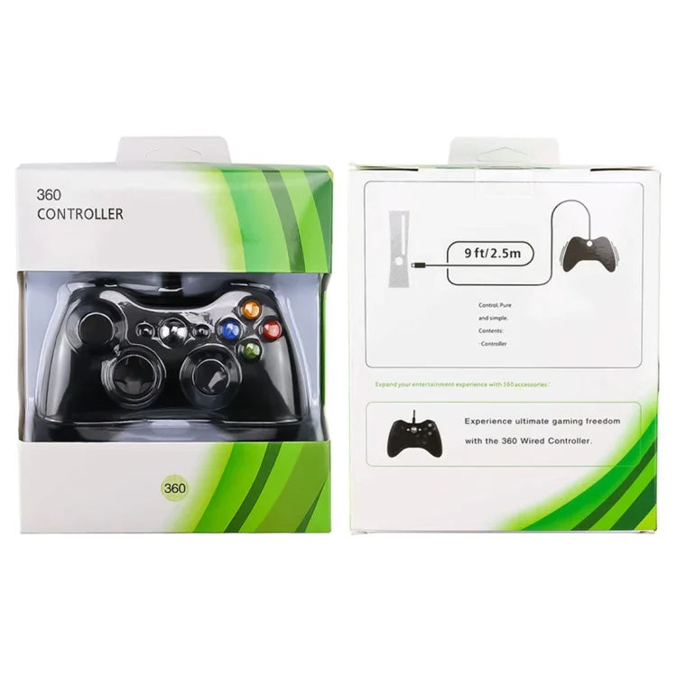 Tay Cầm Gamepad Có Dây USB 2.0 Cho XBOX360, Cắm Và Chơi, Chiều Dài Cáp: 2.5m, Dùng cho XBOX360, Dùng cho XBOX360 (Màu Đen)