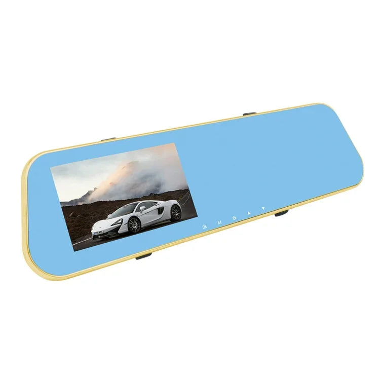 Máy ghi hình xe ô tô màn hình 4.3 inch Full HD 1080P 2 camera, góc nhìn rộng 140 độ, hỗ trợ nhìn ban đêm / giám sát đỗ xe / ghi vòng lặp / phát hiện chuyển động / cảm biến G / thẻ TF, 4.3 inch