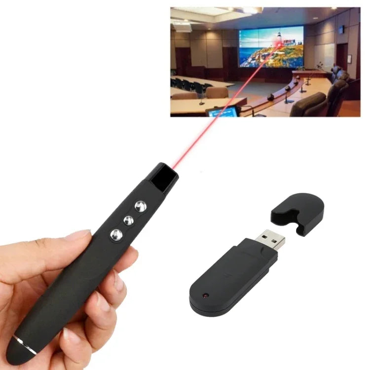 PP-1000 Bút clicker trình chiếu đa phương tiện PowerPoint không dây 2.4GHz RF với con trỏ laser và đầu thu USB