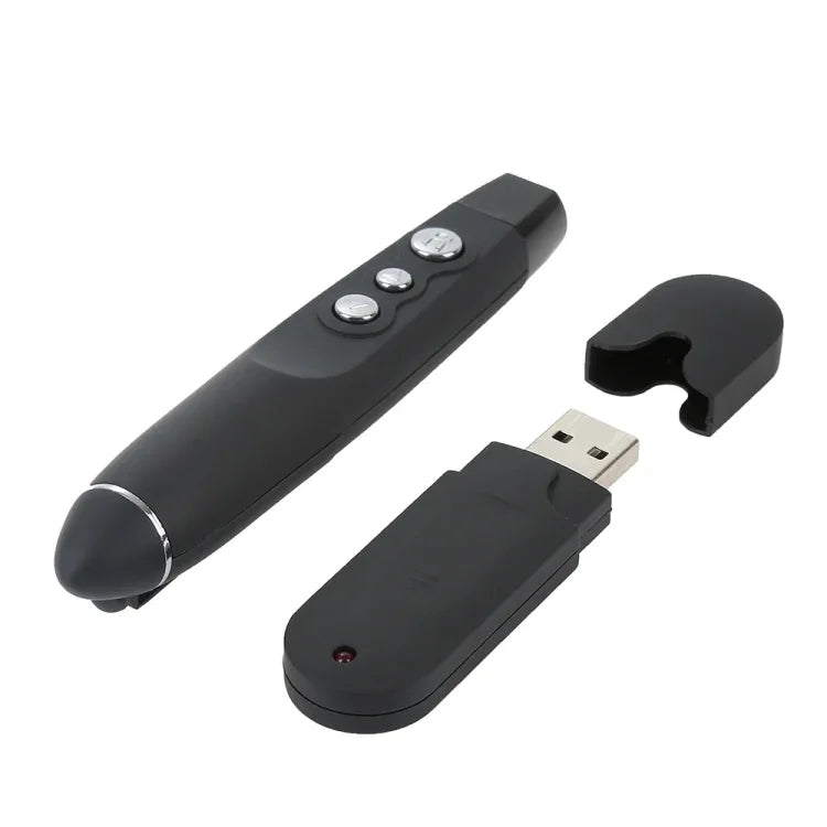 PP-1000 Bút clicker trình chiếu đa phương tiện PowerPoint không dây 2.4GHz RF với con trỏ laser và đầu thu USB