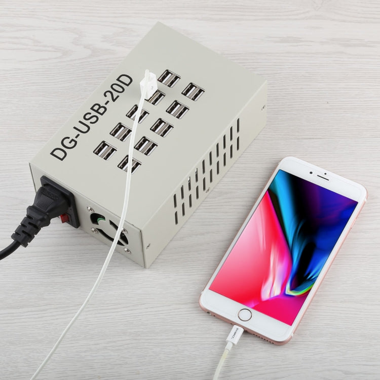 Trạm sạc nhanh 60W 12A với 20 cổng USB, bộ sạc để bàn du lịch