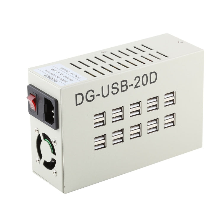 Trạm sạc nhanh 60W 12A với 20 cổng USB, bộ sạc để bàn du lịch