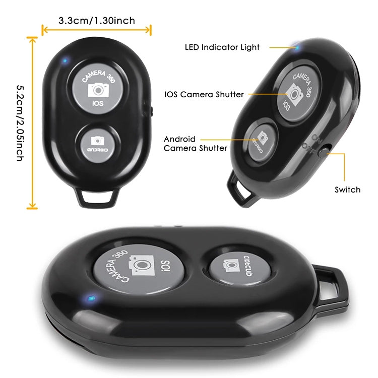 Bộ điều khiển chụp ảnh từ xa Bluetooth 3.0 chip BRCMCOM đa năng, Trắng, Đen