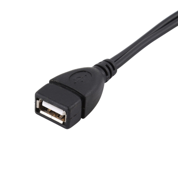 Cáp USB 2.0 AF sang Micro-B + USB 2.0 OTG cho Samsung Galaxy Note III / N9000, có nguồn, dài 24cm (Màu đen)