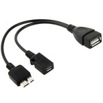 Cáp USB AF sang Micro USB 3.0 + Micro USB 2.0 cho Galaxy Note III / N9000, dài 20cm (Màu đen)