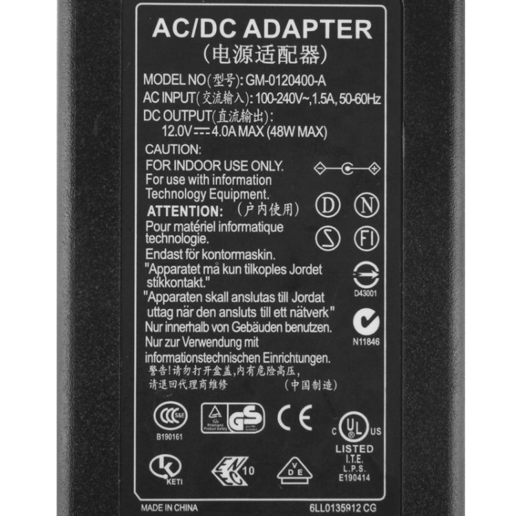 Adapter Nguồn AC 12V 4A Phích Cắm EU Cho Đầu Ghi Hình DVR 8 Kênh, Đầu Ra Đầu Cắm: 5.5 x 2.5mm, Phích Cắm AU 12V 4A, Phích Cắm UK 12V 4A, Phích Cắm US 12V 4A, Phích Cắm EU 12V 4A