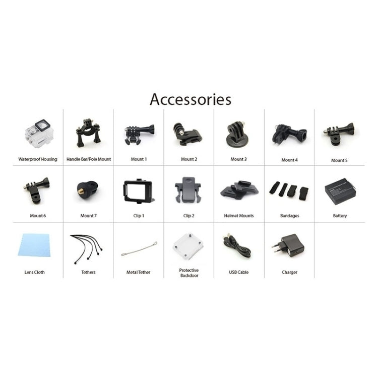 H9 Camera Thể Thao WiFi Màn Hình LCD 2 inch 12MP 4K Ultra HD1080P, Ống Kính Góc Rộng 170 Độ, Chống Nước 30m, H9 4K (Màu Đen)