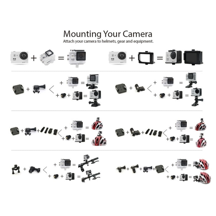 H9 Camera Thể Thao WiFi Màn Hình LCD 2 inch 12MP 4K Ultra HD1080P, Ống Kính Góc Rộng 170 Độ, Chống Nước 30m, H9 4K (Màu Đen)
