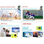 H9 Camera Thể Thao WiFi Màn Hình LCD 2 inch 12MP 4K Ultra HD1080P, Ống Kính Góc Rộng 170 Độ, Chống Nước 30m, H9 4K (Màu Đen)